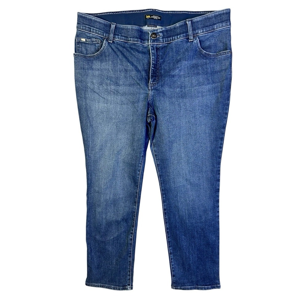 Lee Regular Fit Flex Motion Straight Leg Mid Rise Denim Jeans Women's Size 20W P